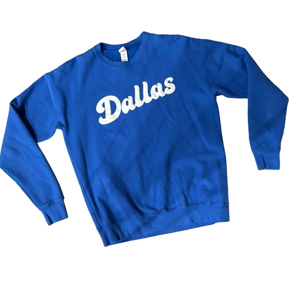 Tultex Tops - Tultex Dallas Crewneck Sweatshirt Script Vintage 90s Style Texas Mens S
